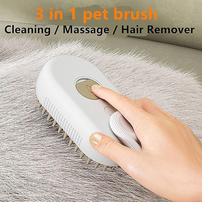 Steam Brush for Dog Cat 3 in 1 Water Brush